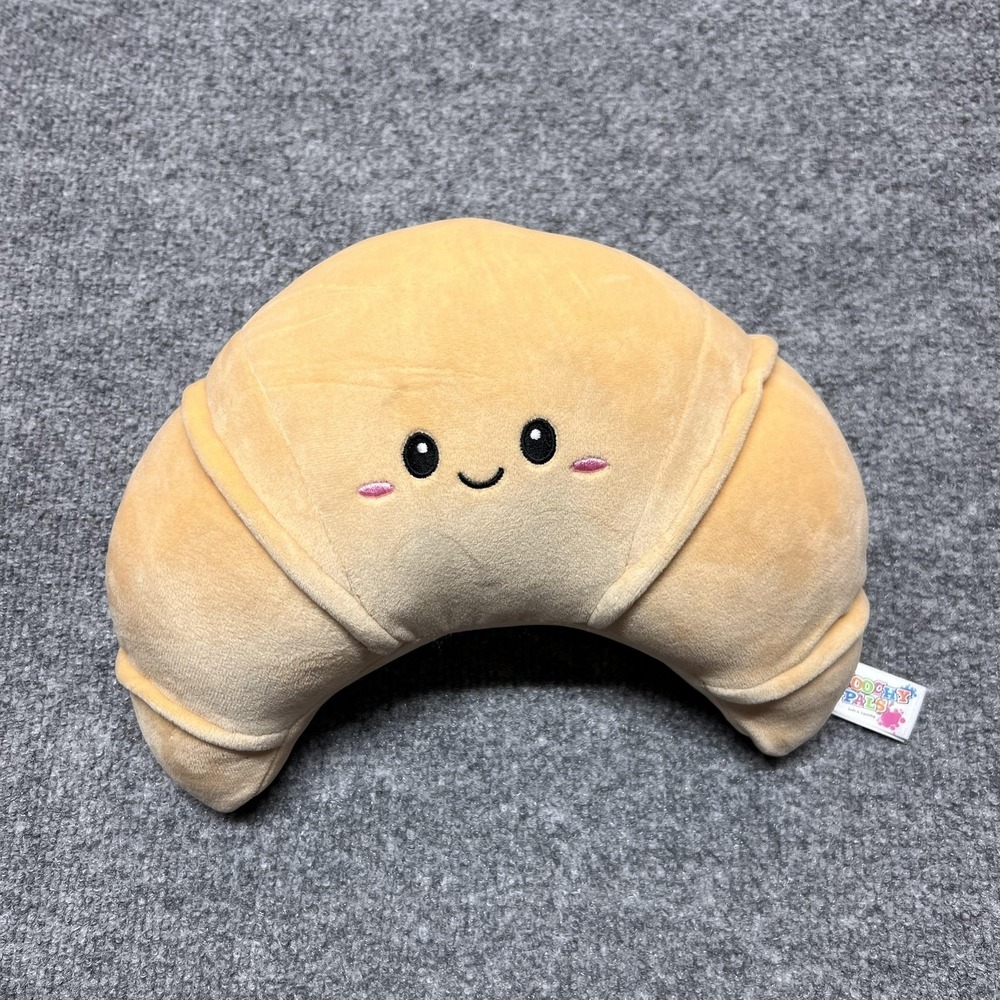 Smoochy Pals Croissant Plush Stuffed Toy Small Beige Soft Squishy Cute Washable